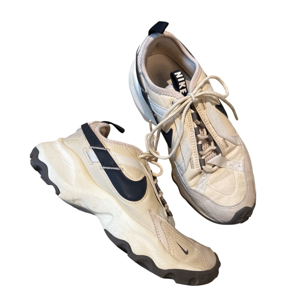 Nike Beige and Dark Blue Athletic Shoes